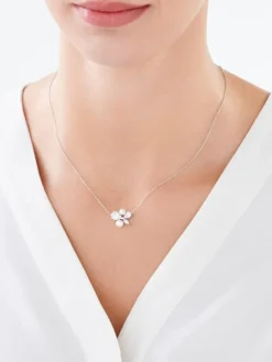 Naszyjnik srebrny z perłami i cyrkoniami