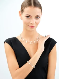 Naszyjnik srebrny z perłami