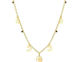 Naszyjnik srebrny ze szkłem - Księżyce, gwiazdy