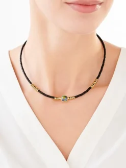 Naszyjnik srebrny ze szkłem