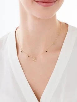 Naszyjnik srebrny ze szkłem - Księżyc, Słońce