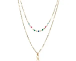 Naszyjnik srebrny ze szkłem - nieskończoność