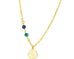 Naszyjnik srebrny ze szkłem - rozeta