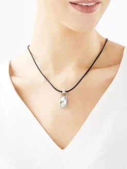 Naszyjnik srebrny ze szkłem