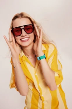 Naszyjnik srebrny ze szkłem - koła