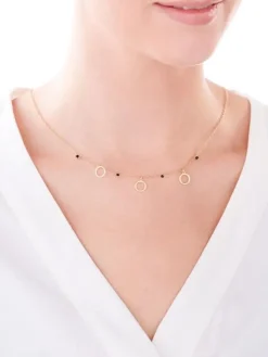 Naszyjnik srebrny ze szkłem - koła