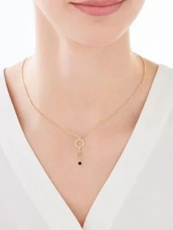 Naszyjnik srebrny ze szkłem - rozeta, koło