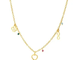 Naszyjnik srebrny ze szkłem - koniczyna, serce, nieskończoność