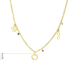 Naszyjnik srebrny ze szkłem - koniczyna, serce, nieskończoność