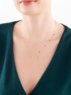 Naszyjnik srebrny ze szlifowanym szkłem