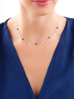 Naszyjnik srebrny ze szlifowanym szkłem - gwiazdy