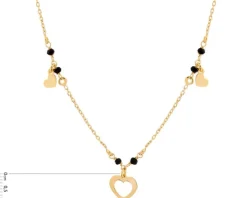 Naszyjnik srebrny ze szlifowanym szkłem - serca