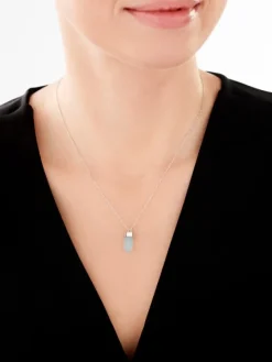 Naszyjnik srebrny ze szlifowanym szkłem