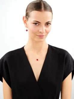 Naszyjnik srebrny ze szlifowanym szkłem - serce