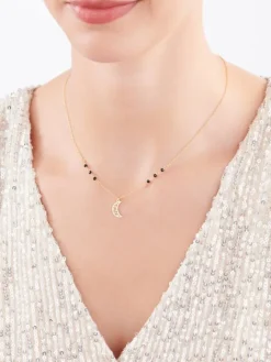 Naszyjnik srebrny ze szlifowanym szkłem - Księżyc