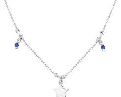 Naszyjnik srebrny ze szlifowanym szkłem - gwiazda