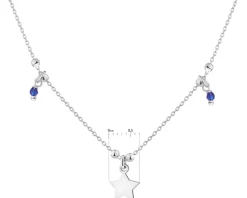 Naszyjnik srebrny ze szlifowanym szkłem - gwiazda