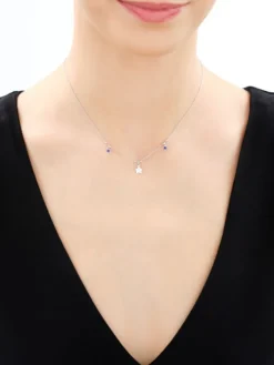 Naszyjnik srebrny ze szlifowanym szkłem - gwiazda