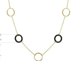 Naszyjnik srebrny ze szlifowanym szkłem - koła