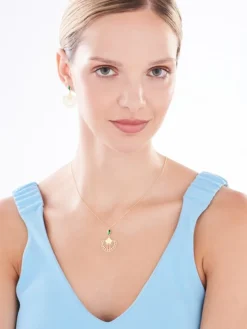 Naszyjnik srebrny ze szlifowanym szkłem