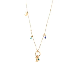 Naszyjnik srebrny ze szlifowanym szkłem - Księżyce, gwiazda