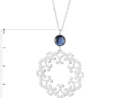 Naszyjnik srebrny ze szlifowanym szkłem - rozeta