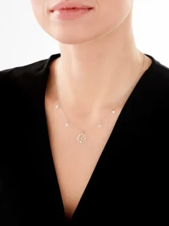 Naszyjnik srebrny ze szlifowanym szkłem - gwiazdy