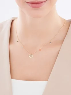 Naszyjnik srebrny ze szlifowanym szkłem - serce