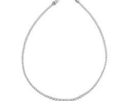 Naszyjnik z białego złota z brylantami - 45 cm - 5,25 ct - próba 750