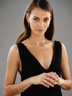 Naszyjnik z białego złota z brylantami - 45 cm - 5,25 ct - próba 750