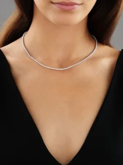 Naszyjnik z białego złota z brylantami - 43 cm - 2,26 ct - próba 750