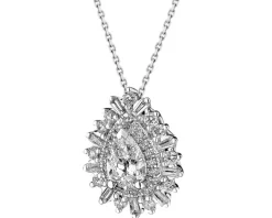 Naszyjnik z białego złota z diamentami - VS2/H - 0,85 ct - próba 585