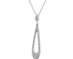 Naszyjnik z białego złota z diamentami - 0,30 ct - próba 585