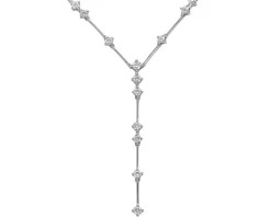 Naszyjnik z białego złota z brylantami - 42 cm - 1,55 ct - próba 750