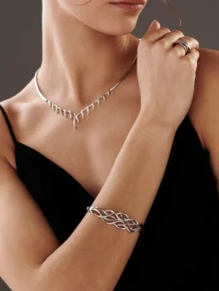 Naszyjnik z białego złota z brylantami - 0,27 ct - próba 585