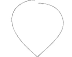 Naszyjnik z białego złota z brylantami - 44 cm - 3,40 ct - próba 750