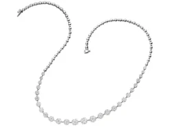 Naszyjnik z białego złota z brylantami - 3,97 ct - próba 585