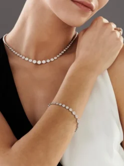 Naszyjnik z białego złota z brylantami - 3,97 ct - próba 585