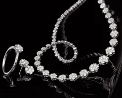 Naszyjnik z białego złota z brylantami - 3,97 ct - próba 585