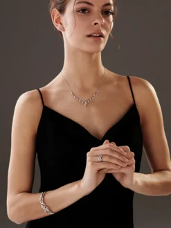 Naszyjnik z białego złota z brylantami - 0,27 ct - próba 750