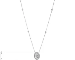 Naszyjnik z białego złota z diamentami - 0,56 ct - próba 585