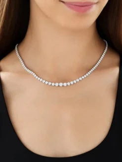 Naszyjnik z białego złota z brylantami - 43 cm - 10,00 ct - próba 750