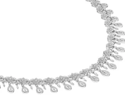 Naszyjnik z białego złota z diamentami - 11,81 ct - próba 750