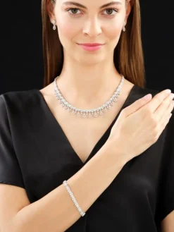 Naszyjnik z białego złota z diamentami - 11,81 ct - próba 750