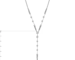 Naszyjnik z białego złota z diamentami - 0,25 ct - próba 585