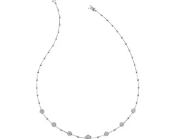 Naszyjnik z białego złota z brylantami - 43 cm - 1,03 ct - próba 585
