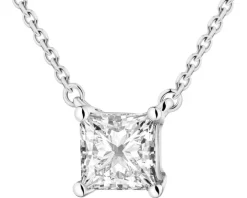 Naszyjnik z białego złota z diamentem laboratoryjnym - 0,33 ct - próba 585