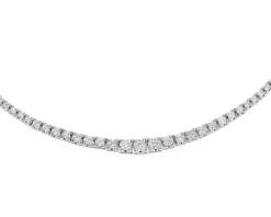 Naszyjnik z białego złota z brylantami - 43 cm - 6,02 ct - próba 750