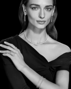 Naszyjnik z białego złota z brylantami - 43 cm - 6,02 ct - próba 750