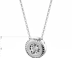 Naszyjnik z białego złota z brylantem - 0,04 ct - próba 585